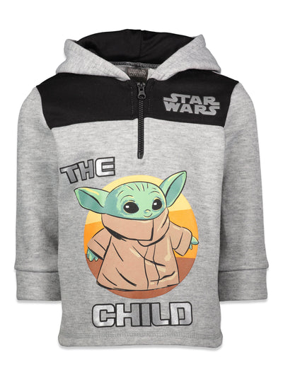 Star Wars The Mandalorian Baby Yoda Fleece Half Zip Hoodie