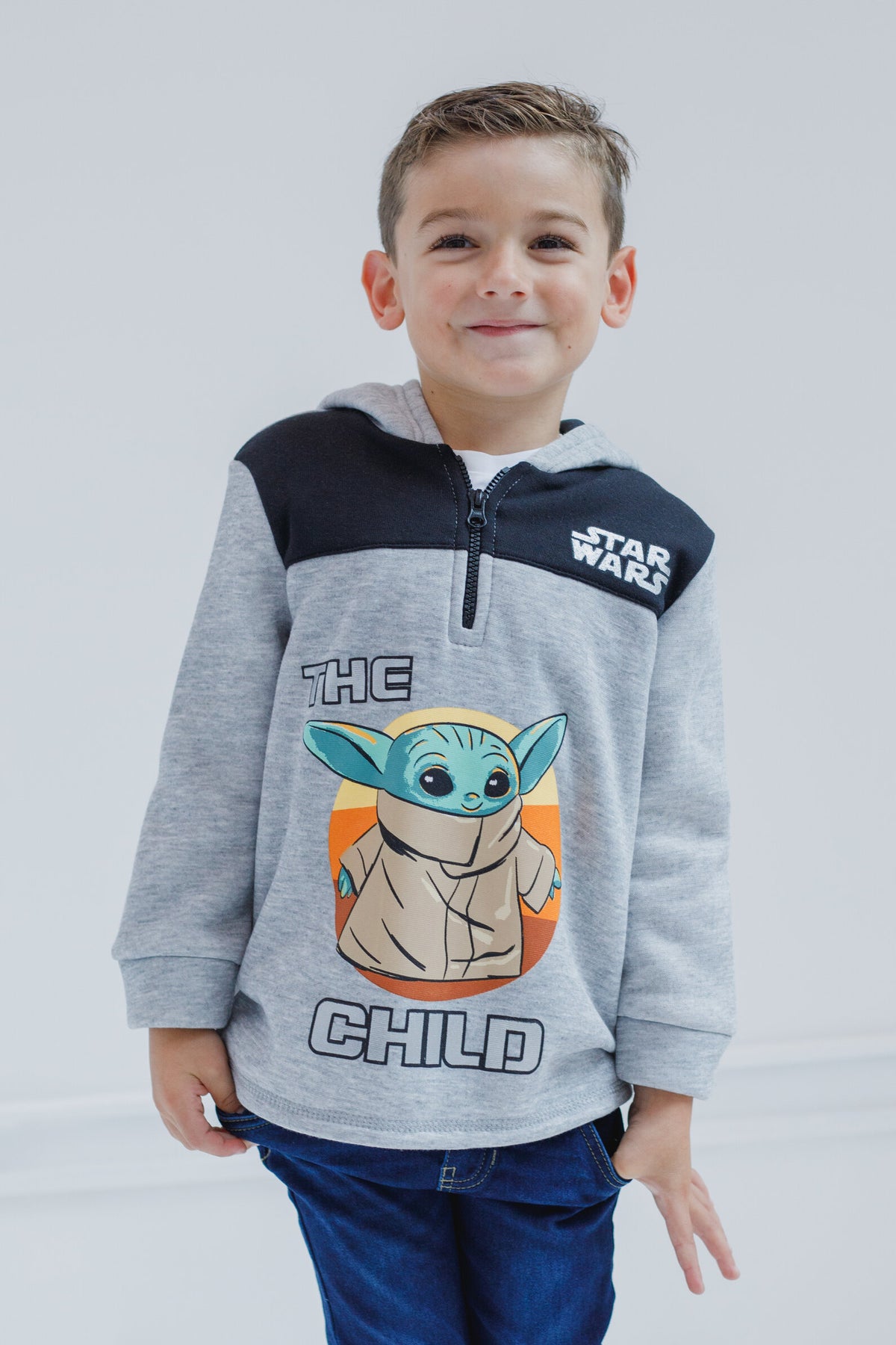 Star Wars Sci-Fi Novelty Hoodie - 3 Helmets Design With Yoda, Stormtrooper, Darth Vader - Unisex Cotton Long Sleeve