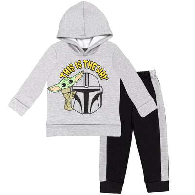 Star Wars The Mandalorian Baby Yoda Fleece Pullover Hoodie and Jogger Pants Outfit Set