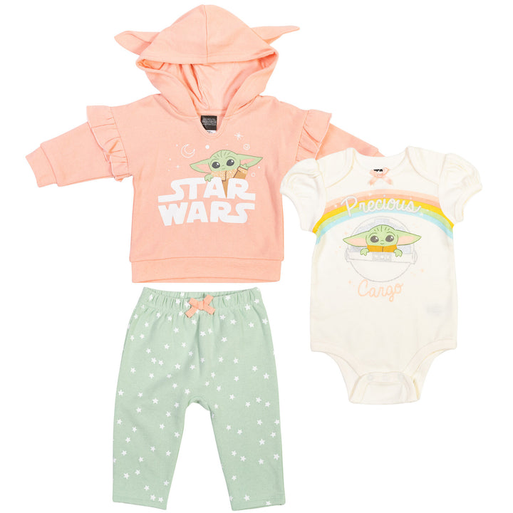 Star Wars Baby Yoda Pants & Short Sleeve Bodysuit & Hoodie