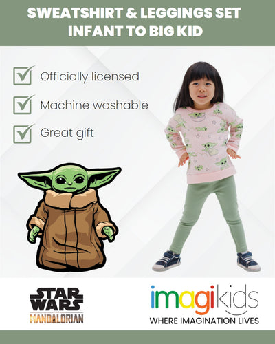 Star Wars The Mandalorian Baby Yoda Fleece Sweatshirt and Leggings Outfit Set