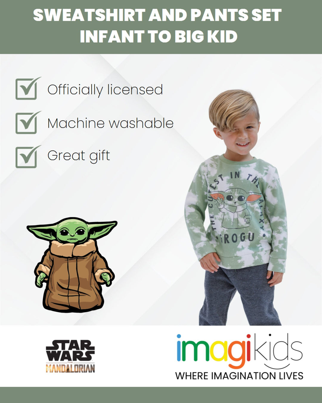 Sudadera y pantalones de forro polar Baby Yoda de Star Wars