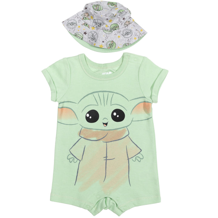 Star Wars The Mandalorian Baby Yoda Romper and Bucket Sun Hat