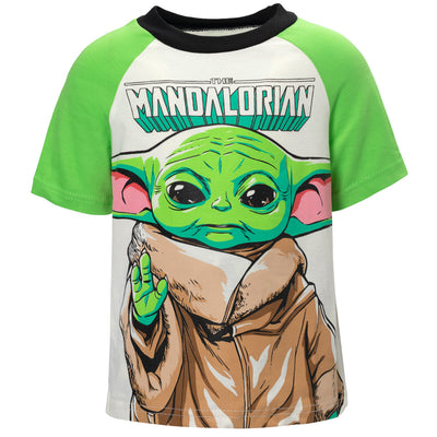 Star Wars The Mandalorian Baby Yoda T-Shirt and French Terry Shorts Outfit Set