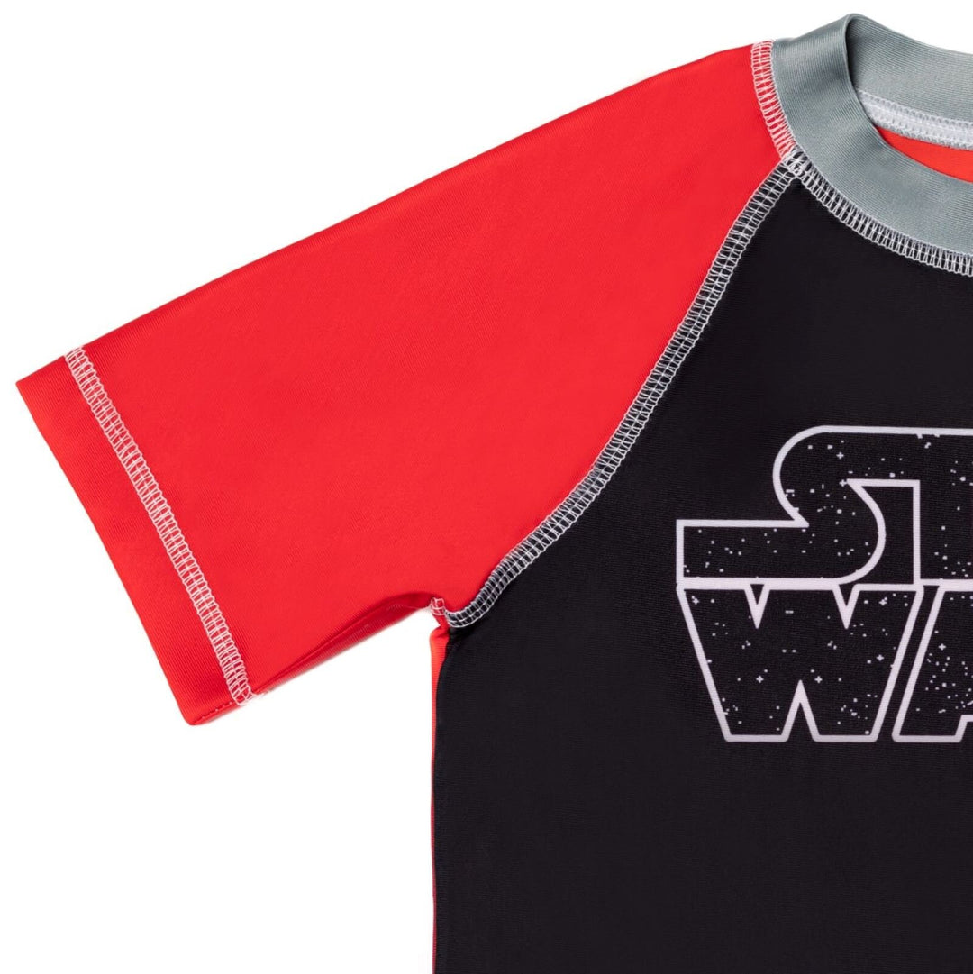 STAR WARS UPF 50+ Rash Guard Swim Trunks Outfit Set