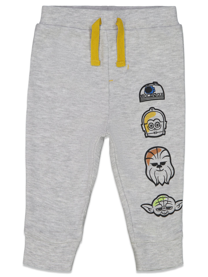 Star Wars Zip Up Sleep N' Play Bodysuit Jogger Pants and Hat 4 Piece Outfit Set