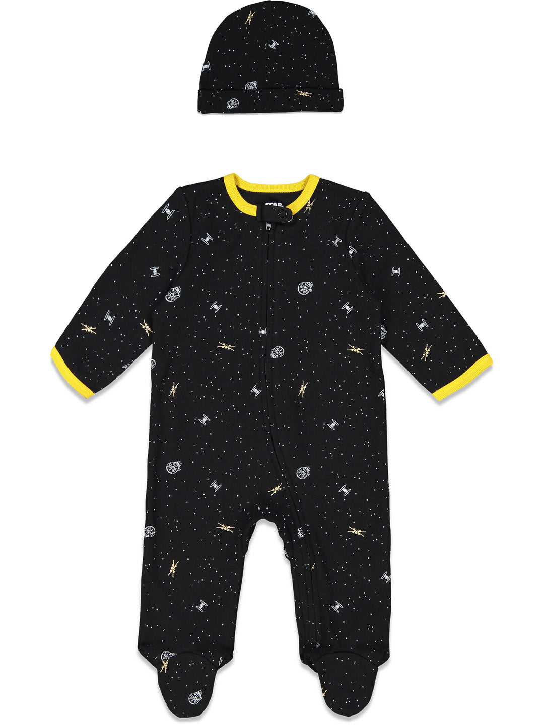 Star Wars Zip Up Sleep N' Play Body Jogger Pantalones y sombrero Conjunto de 4 piezas