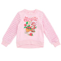 Strawberry Shortcake Girls Fleece Pullover Sweatshirt with Faux Fur Sleeves Toddler to Big Kid