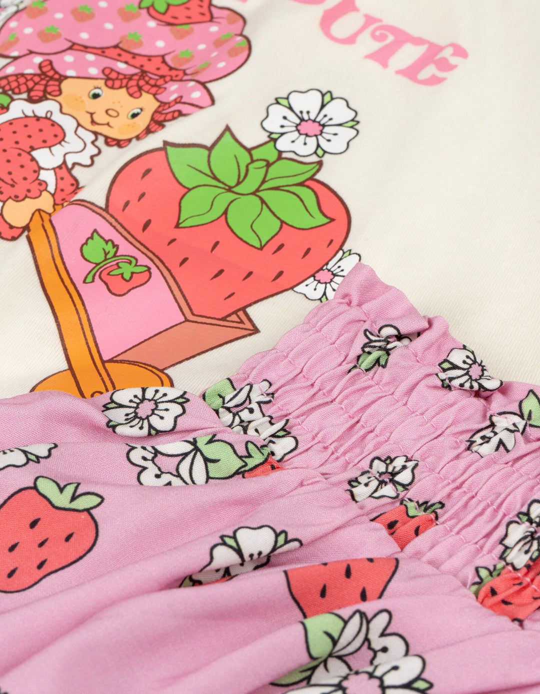 Strawberry Shortcake Toddler Girls Square Neck T-Shirt and Skirt Outfit Set Off White / pink 3T Strawberry Shortcake Toddler Girls Square Neck T-Shirt and Skirt Outfit Set Off White / pink 3T