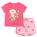Strawberry Shortcake T-Shirt and French Terry Gingham Dolphin Shorts Outfit Set