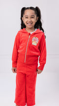 Strawberry Shortcake Velour Zip Up Hoodie and Flare Pants Outfit Set Toddler to Big Kid