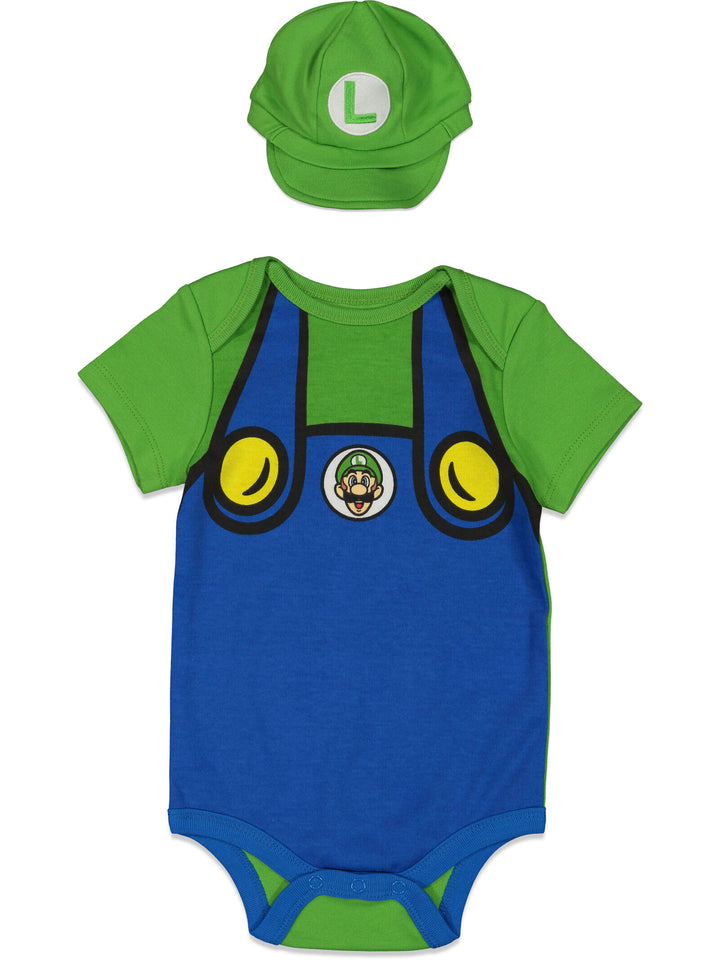 SUPER MARIO Nintendo Luigi Cosplay Bodysuit and Hat Set