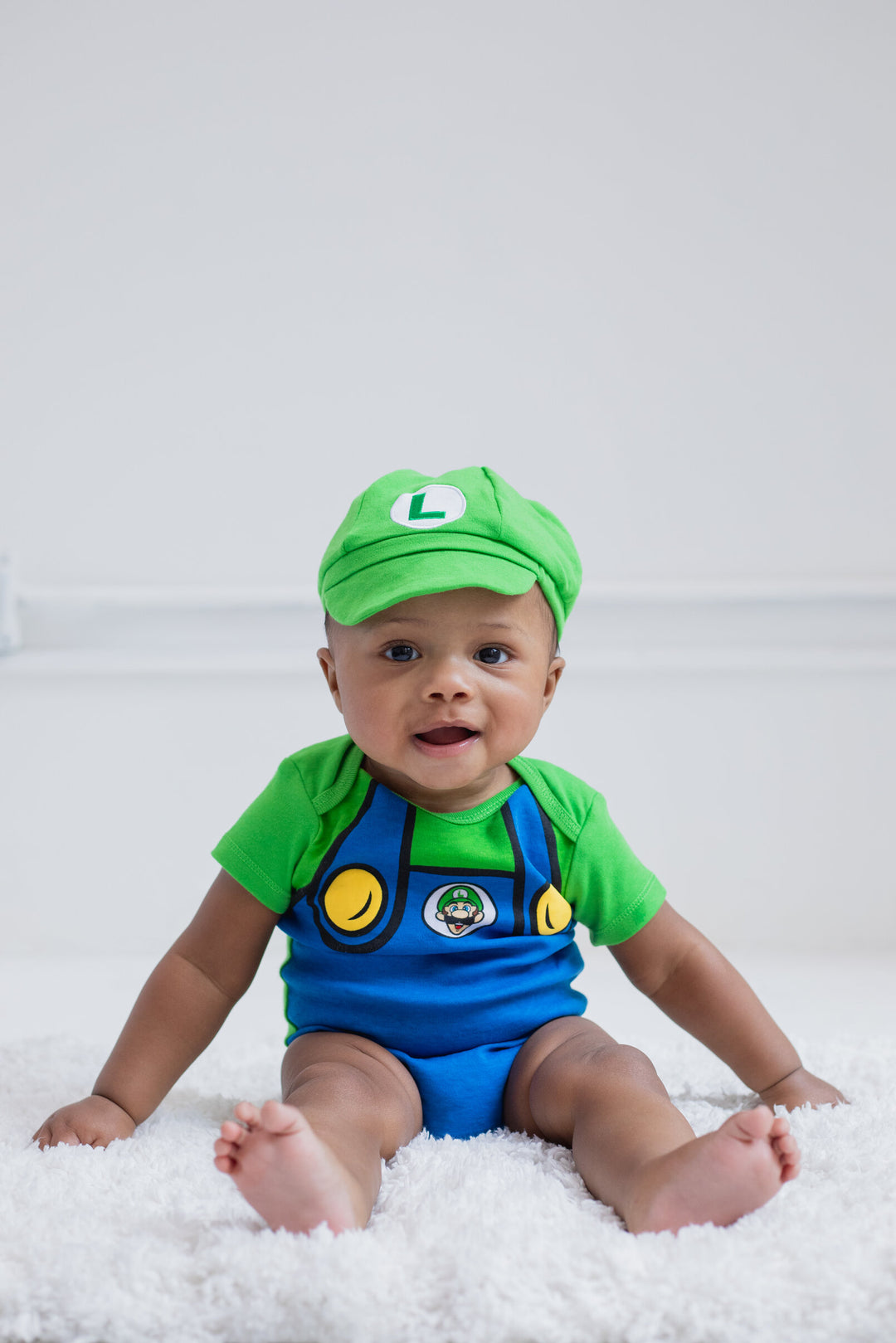 SUPER MARIO Nintendo Luigi Cosplay Bodysuit and Hat Set