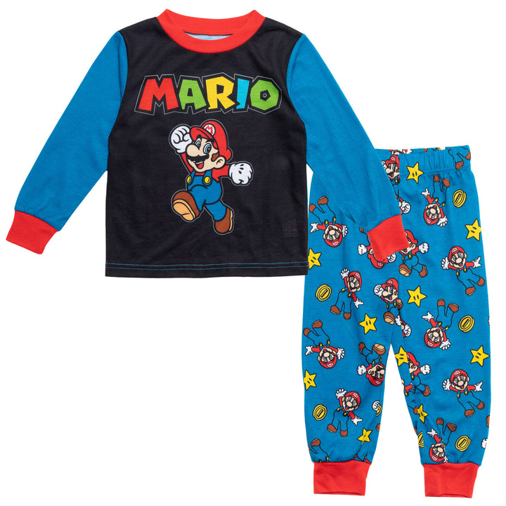 SUPER MARIO Nintendo Luigi Mario Pajama Shirt and Pants Sleep Set Toddler