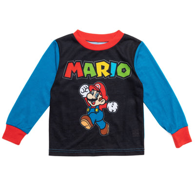 SUPER MARIO Nintendo Luigi Mario Pajama Shirt and Pants Sleep Set Toddler