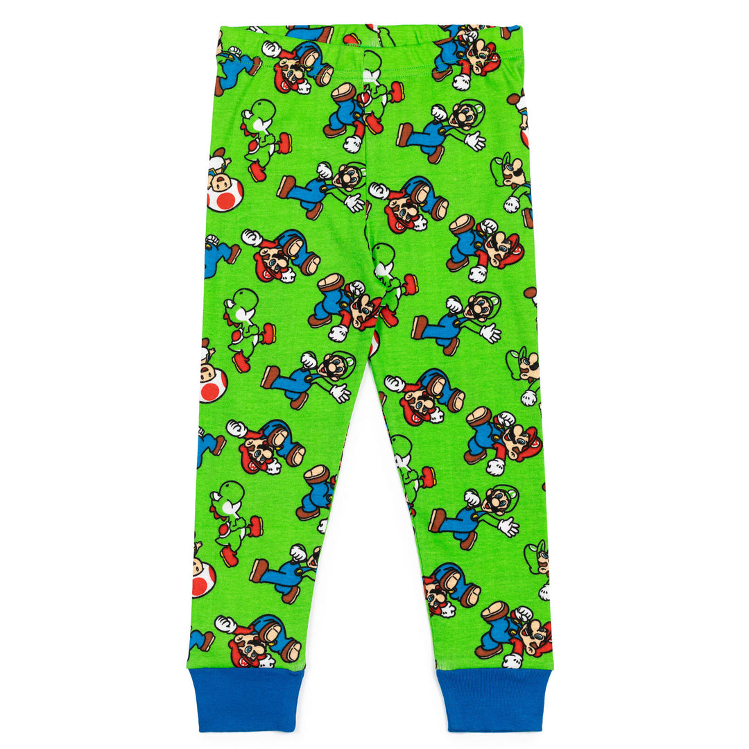 SUPER MARIO Nintendo Luigi Mario Pajama Shirt and Pants Sleep Set Toddler