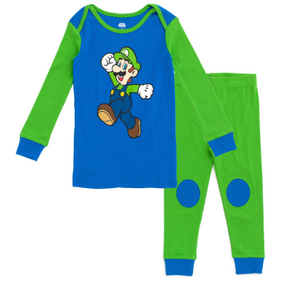 SUPER MARIO Nintendo Luigi Pajama Shirt and Pants Sleep Set