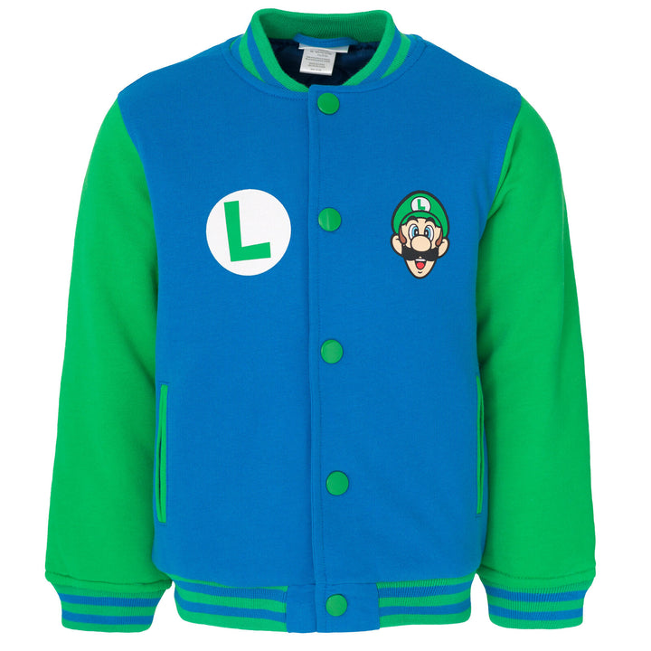 SUPER MARIO Nintendo Luigi Varsity Bomber Jacket