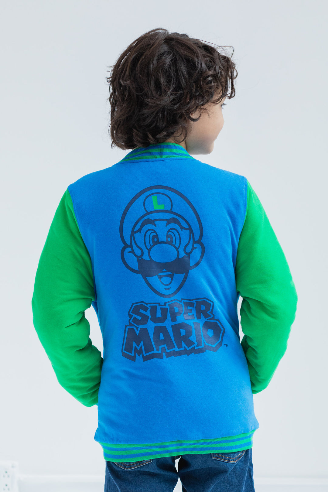 SUPER MARIO Nintendo Luigi Varsity Bomber Jacket