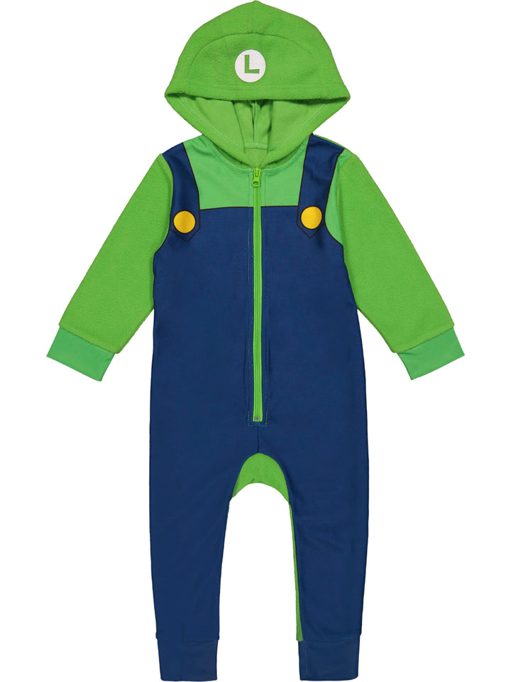 SUPER MARIO Nintendo Luigi Zip Up Pajama Coverall