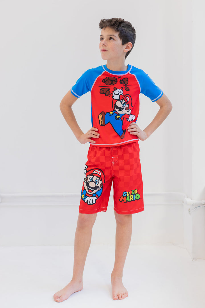 SUPER MARIO Nintendo Mario UPF 50+ Swim Trunks Bathing Suit