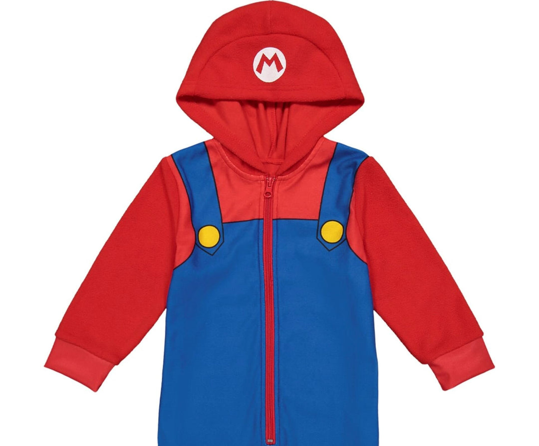 SUPER MARIO Nintendo Mario Zip Up Costume Pajama Coverall