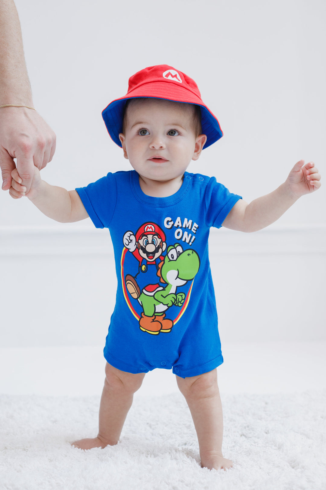 SUPER MARIO Nintendo Short Sleeve Romper & Sunhat Set