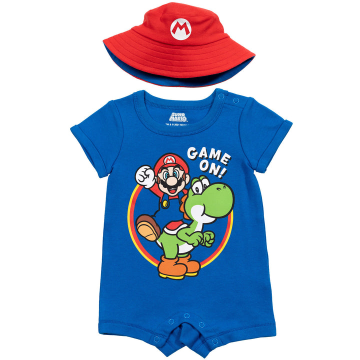 SUPER MARIO Nintendo Short Sleeve Romper & Sunhat Set