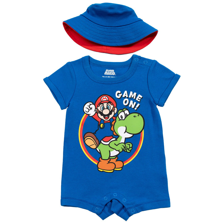 SUPER MARIO Nintendo Short Sleeve Romper & Sunhat Set