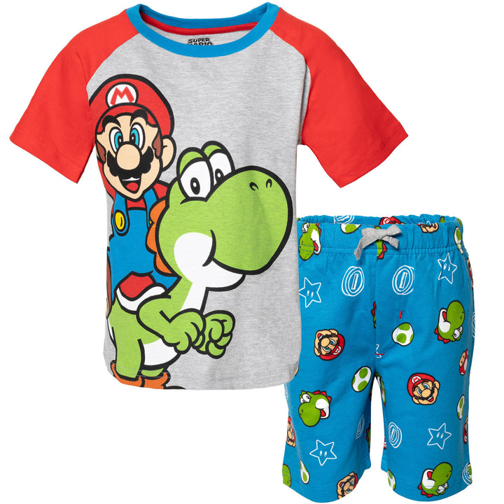 SUPER MARIO Nintendo T-Shirt and French Terry Shorts Outfit Set