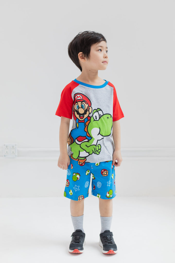 SUPER MARIO Nintendo T-Shirt and French Terry Shorts Outfit Set