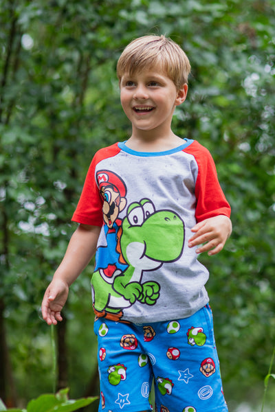 SUPER MARIO Nintendo T-Shirt and French Terry Shorts Outfit Set