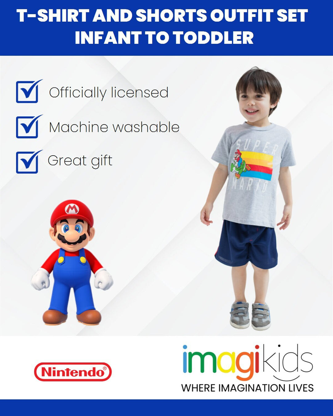 Conjunto de camiseta gráfica y shorts de Mario