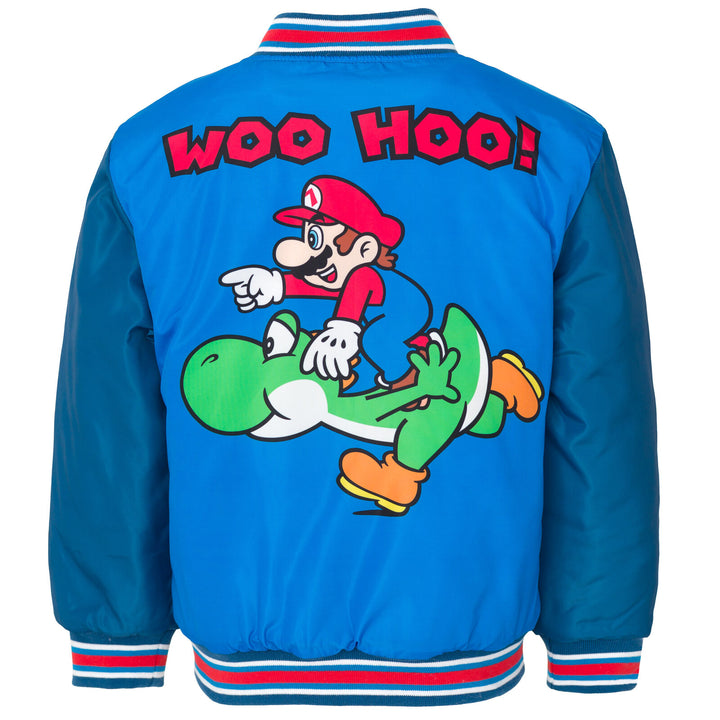 SUPER MARIO Nintendo Zip Up Varsity Bomber Jacket