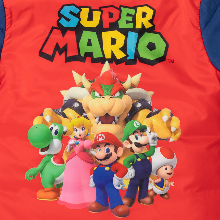 SUPER MARIO Nintendo Zip Up Winter Coat Puffer Jacket