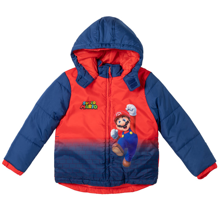 SUPER MARIO Nintendo Zip Up Winter Coat Puffer Jacket