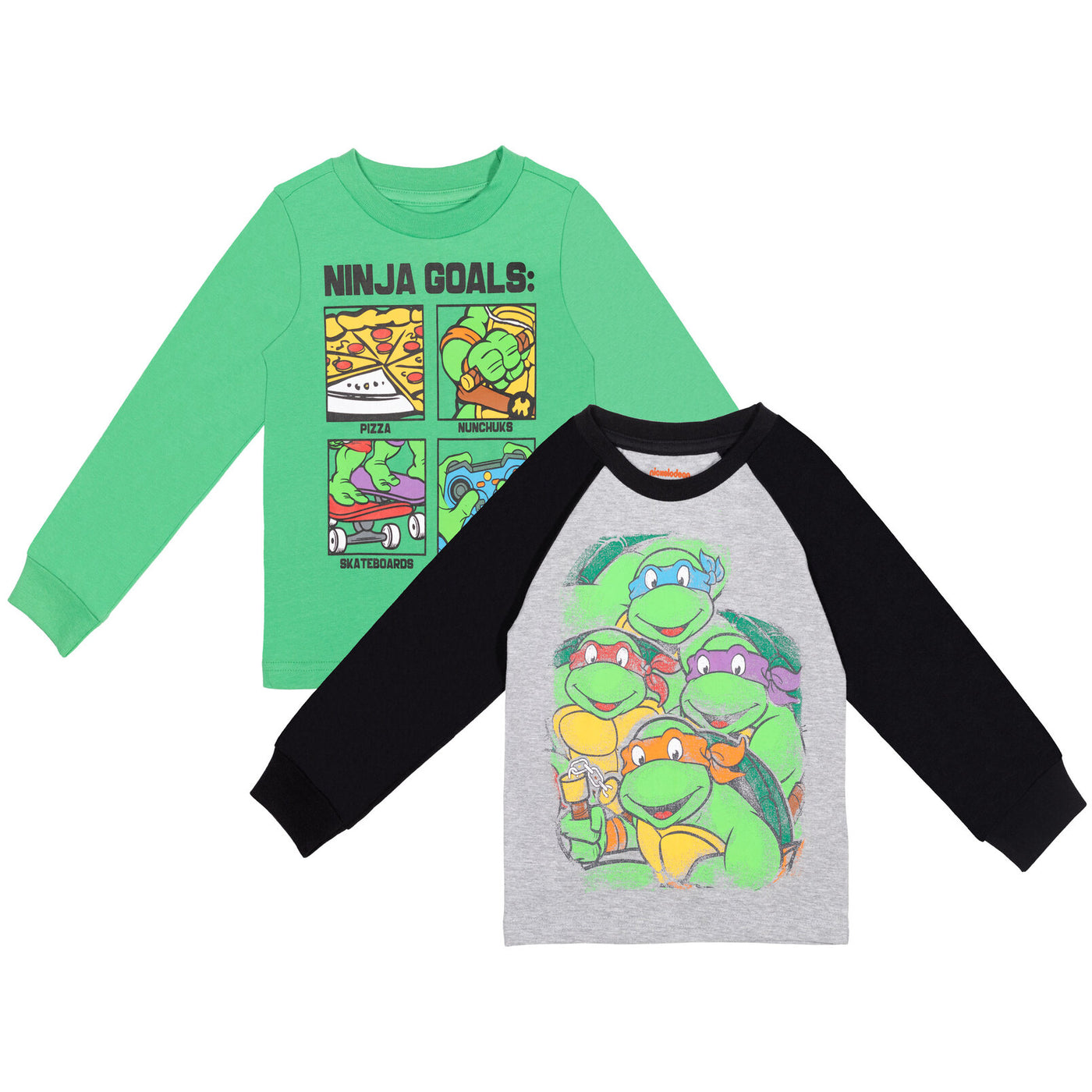 Teenage Mutant Ninja Turtles 2 Pack Raglan Camiseta gráfica de manga larga