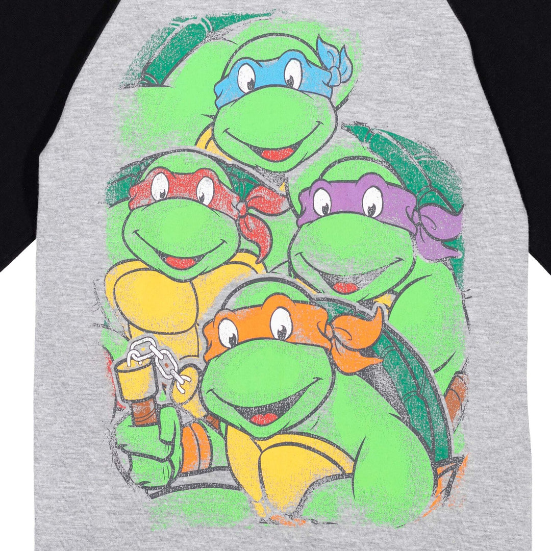 Teenage Mutant Ninja Turtles 2 Pack Raglan Camiseta gráfica de manga larga