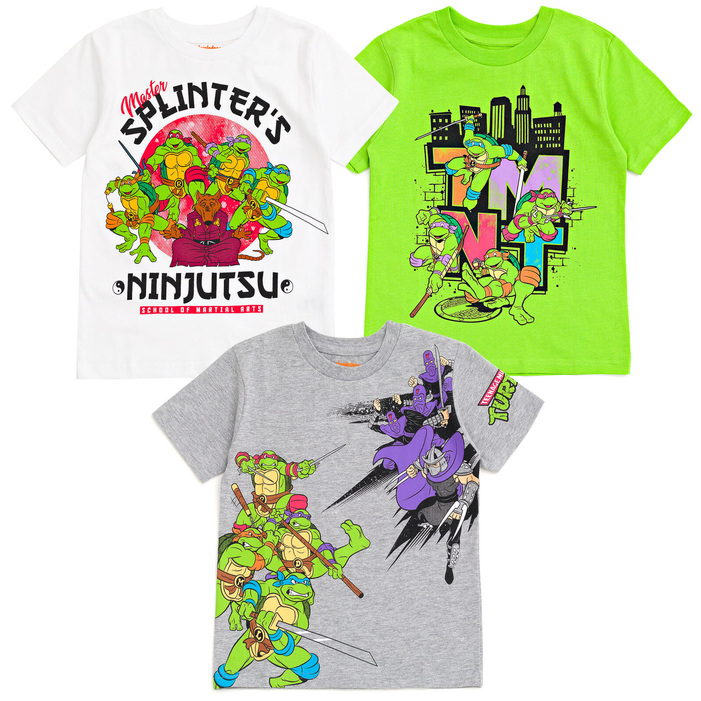 Paquete de 3 camisetas de las Tortugas Ninja mutantes adolescentes