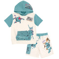 Teenage Mutant Ninja Turtles French Terry Pullover Hoodie and Shorts Outfit Set
