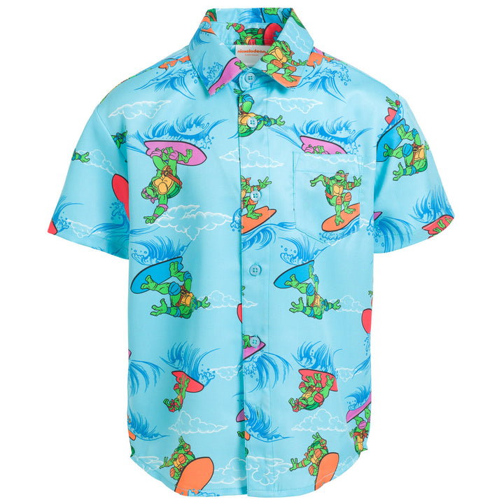 Camisa de vestir hawaiana con botones de Teenage Mutant Ninja Turtles