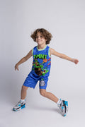 Teenage Mutant Ninja Turtles Mesh Jersey Athletic Tank Top and Basketball Shorts Outfit Set