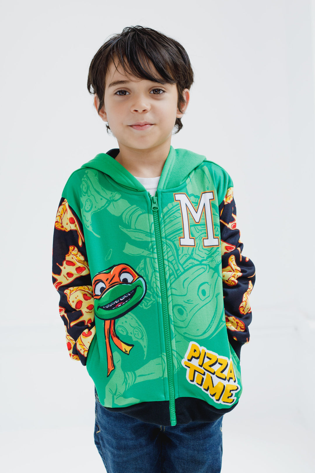 Teenage Mutant Ninja Turtles Michelangelo Fleece Zip Up Cosplay Hoodie