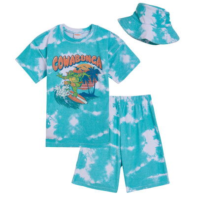 Teenage Mutant Ninja Turtles Michelangelo T-Shirt Shorts and Hat 3 Piece Outfit Set