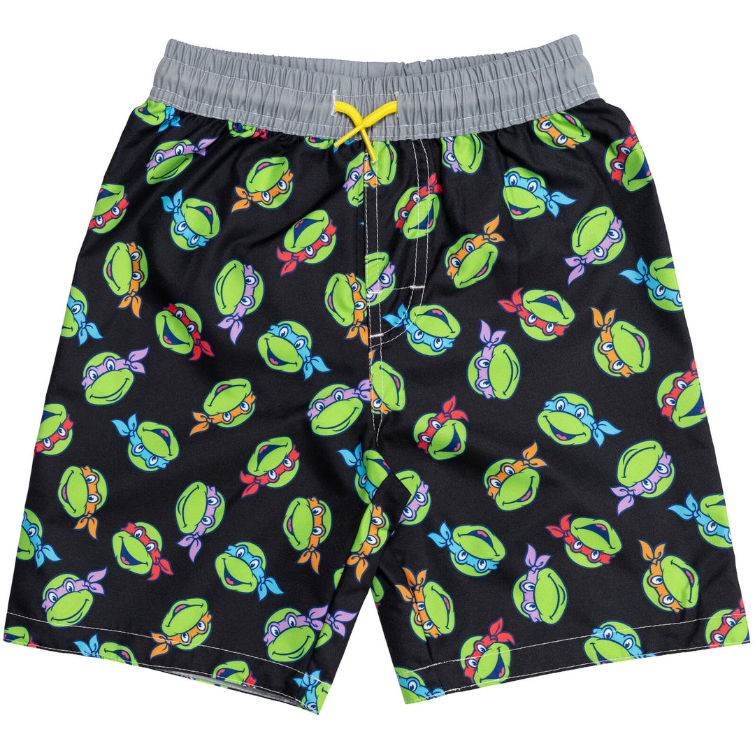 Teenage Mutant Ninja Turtles Rash Guard Swim Trunks and Cap 3 Piece Swimsuit Set