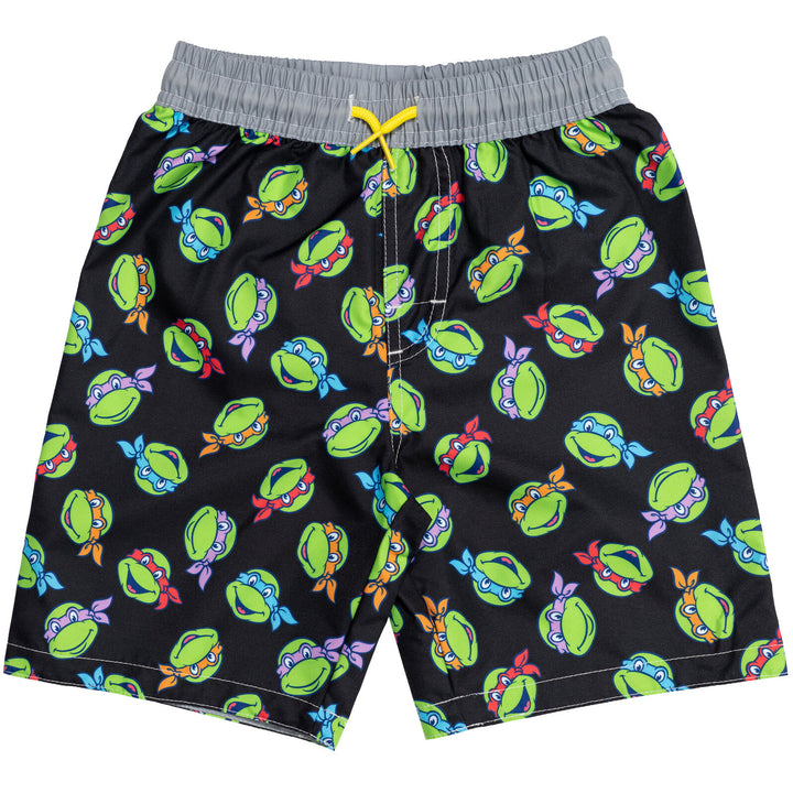 Teenage Mutant Ninja Turtles Rash Guard Swim Trunks and Cap 3 Piece Swimsuit Set