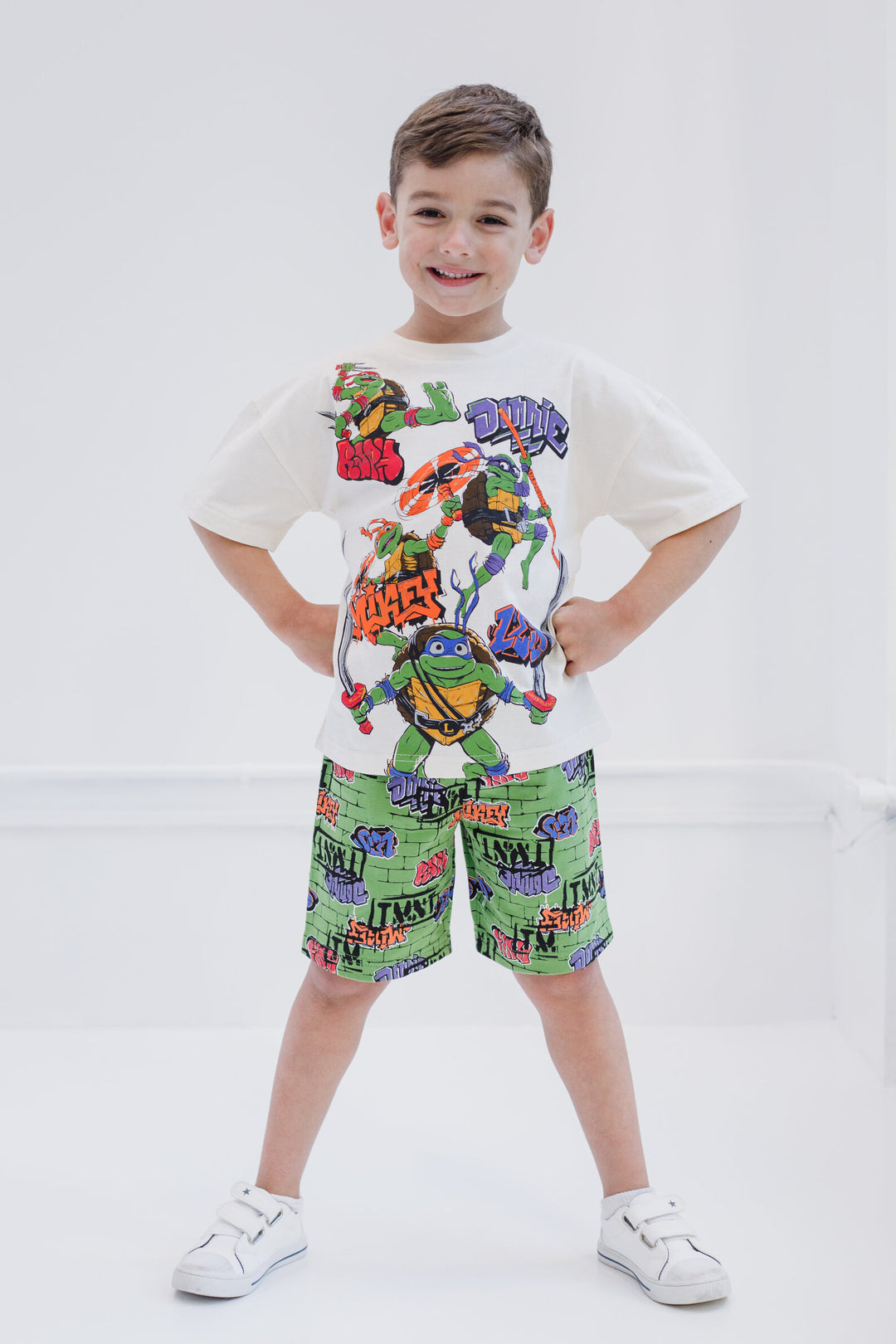 Teenage Mutant Ninja Turtles T-Shirt and French Terry Shorts Outfit Set