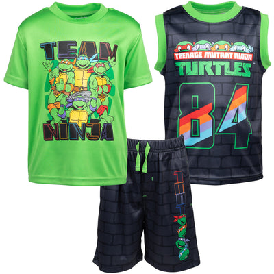 Teenage Mutant Ninja Turtles T-Shirt Tank Top and Shorts 3 Piece Outfit Set