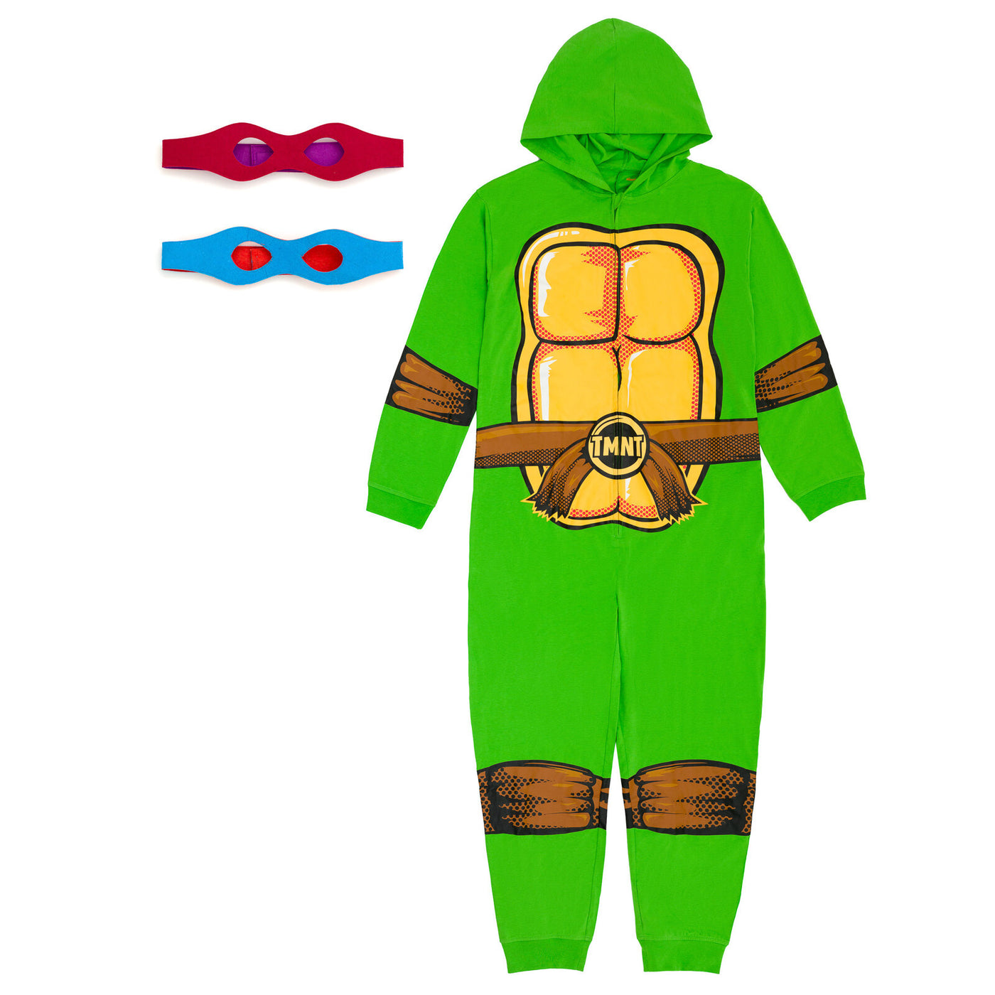 Teenage Mutant Ninja Turtles Zip Up Costume Coverall and Reversible Masks