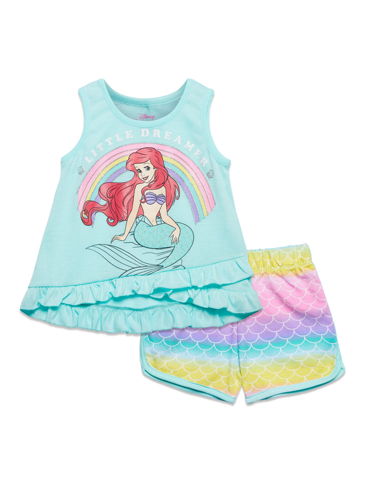 Princesa Ariel túnica Crossover manga menos gráfico camiseta y pantalones cortos conjunto